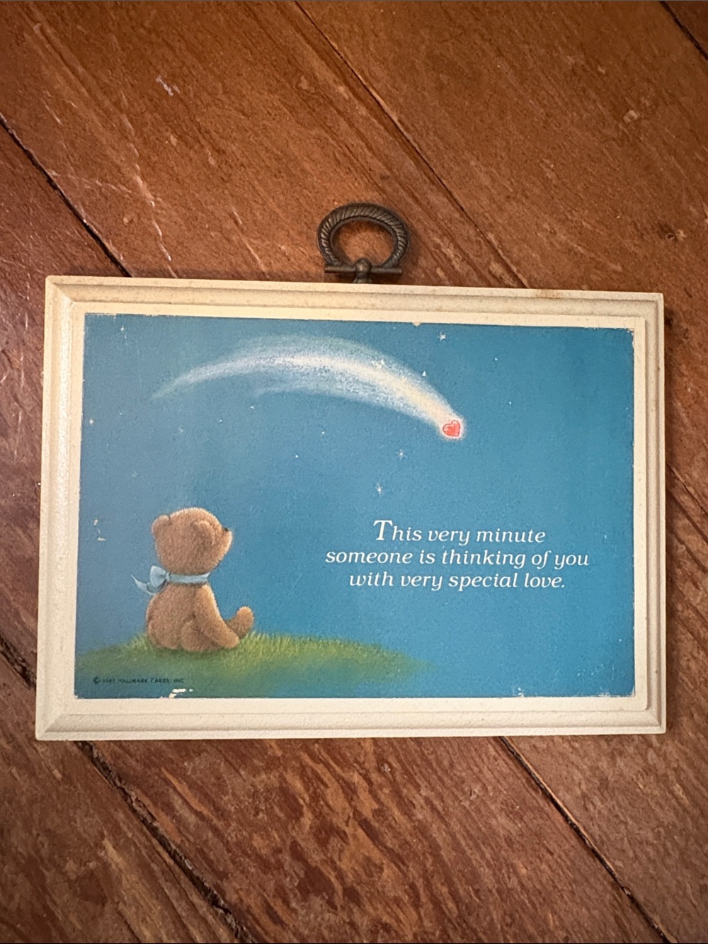 Hallmark Plaque Teddy Bear Shooting Star Vintage 1985